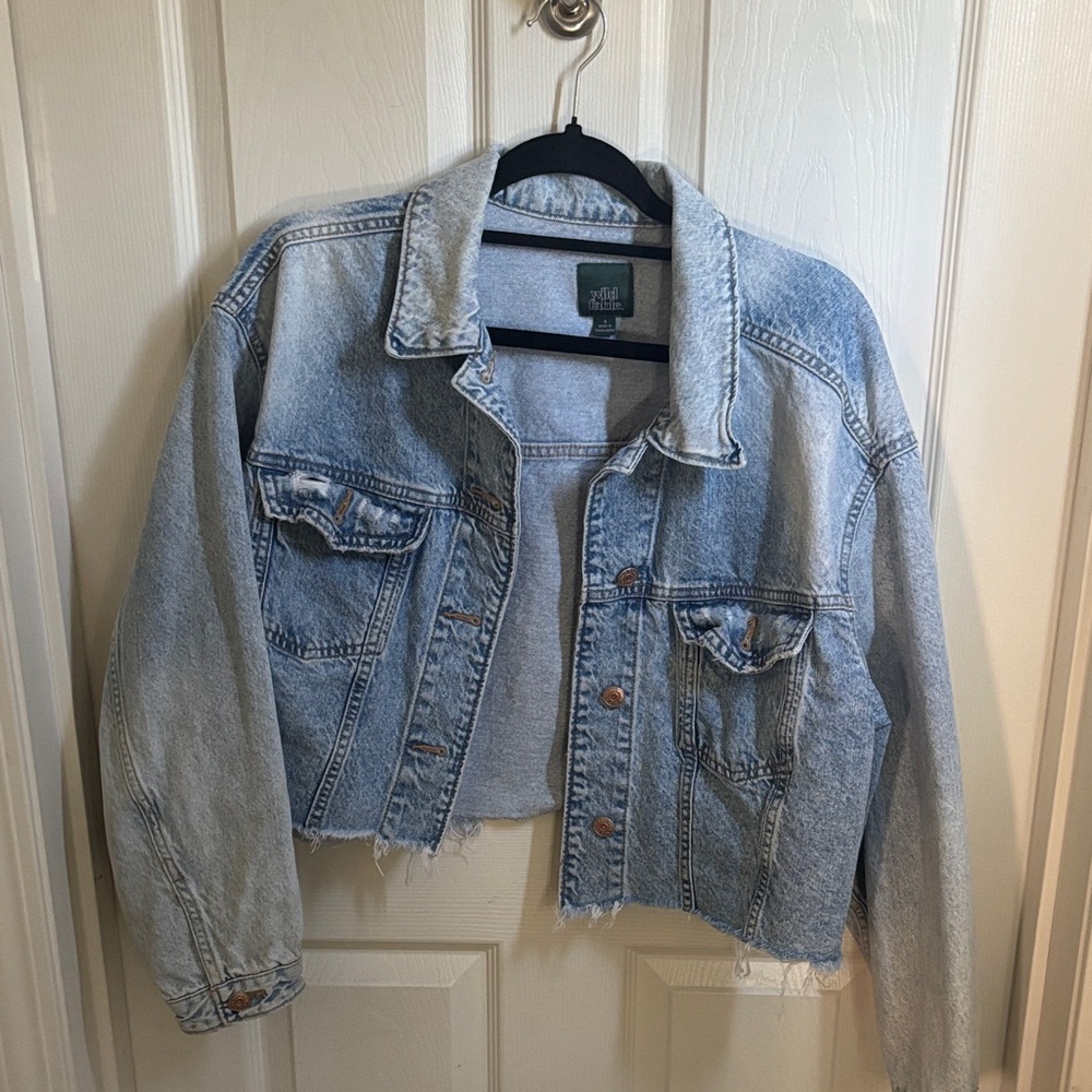 Wild Fable Light Blue Distressed Jean Jacket
